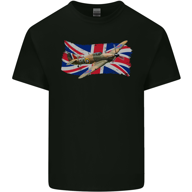 Hawker Hurricane with the Union Jack Kids T-Shirt Childrens Black