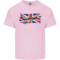 Hawker Hurricane with the Union Jack Kids T-Shirt Childrens Light Pink