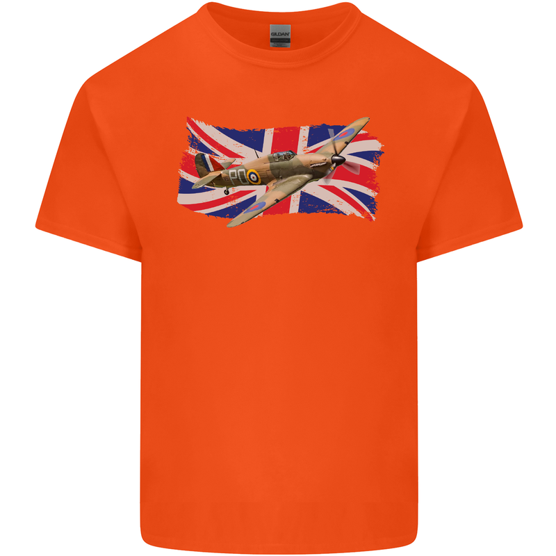 Hawker Hurricane with the Union Jack Kids T-Shirt Childrens Orange