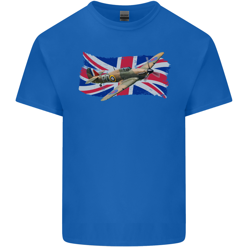 Hawker Hurricane with the Union Jack Kids T-Shirt Childrens Royal Blue