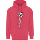 Headphone Wearing Skull Spine Childrens Kids Hoodie Heliconia
