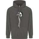 Headphone Wearing Skull Spine Childrens Kids Hoodie Storm Grey