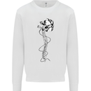 Headphone Wearing Skull Spine Kids Sweatshirt Jumper White