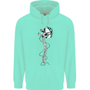 Headphone Wearing Skull Spine Mens 80% Cotton Hoodie Peppermint