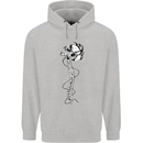 Headphone Wearing Skull Spine Mens 80% Cotton Hoodie Sports Grey