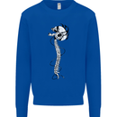 Headphone Wearing Skull Spine Mens Sweatshirt Jumper Royal Blue
