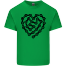 Heart Bike Chain Cycling Biker Motorbike Mens Cotton T-Shirt Tee Top Irish Green