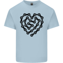 Heart Bike Chain Cycling Biker Motorbike Mens Cotton T-Shirt Tee Top Light Blue