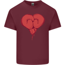 Heart Boxing Gloves Boxer MMA Muay Thai Mens Cotton T-Shirt Tee Top Maroon