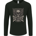 Heavy Metal Skull Rock Music Guitar Biker Mens Long Sleeve T-Shirt Black