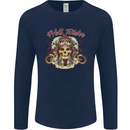 Hell Riders Motorcycle Motorbike Biker Mens Long Sleeve T-Shirt Navy Blue