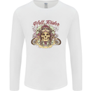 Hell Riders Motorcycle Motorbike Biker Mens Long Sleeve T-Shirt White