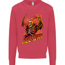 Hell Yeah Grim Reaper Skull Heavy Metal Kids Sweatshirt Jumper Heliconia