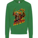 Hell Yeah Grim Reaper Skull Heavy Metal Kids Sweatshirt Jumper Irish Green