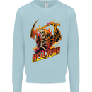 Hell Yeah Grim Reaper Skull Heavy Metal Kids Sweatshirt Jumper Light Blue