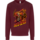 Hell Yeah Grim Reaper Skull Heavy Metal Kids Sweatshirt Jumper Maroon
