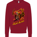 Hell Yeah Grim Reaper Skull Heavy Metal Kids Sweatshirt Jumper Red