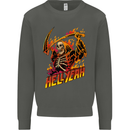 Hell Yeah Grim Reaper Skull Heavy Metal Kids Sweatshirt Jumper Storm Grey