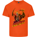 Hell Yeah Grim Reaper Skull Heavy Metal Kids T-Shirt Childrens Orange