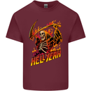 Hell Yeah Grim Reaper Skull Heavy Metal Mens Cotton T-Shirt Tee Top Maroon