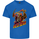 Hell Yeah Grim Reaper Skull Heavy Metal Mens Cotton T-Shirt Tee Top Royal Blue