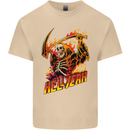 Hell Yeah Grim Reaper Skull Heavy Metal Mens Cotton T-Shirt Tee Top Sand