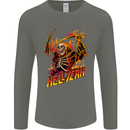 Hell Yeah Grim Reaper Skull Heavy Metal Mens Long Sleeve T-Shirt Charcoal