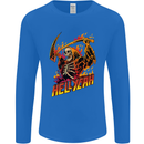Hell Yeah Grim Reaper Skull Heavy Metal Mens Long Sleeve T-Shirt Royal Blue