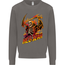 Hell Yeah Grim Reaper Skull Heavy Metal Mens Sweatshirt Jumper Charcoal