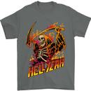 Hell Yeah Grim Reaper Skull Heavy Metal Mens T-Shirt Cotton Gildan Charcoal