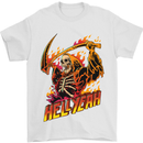 Hell Yeah Grim Reaper Skull Heavy Metal Mens T-Shirt Cotton Gildan White
