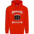 Hello Darkness My Old Friend Funny Guiness Mens 80% Cotton Hoodie Bright Red