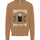 Hello Darkness My Old Friend Funny Guiness Mens Sweatshirt Jumper Caramel Latte
