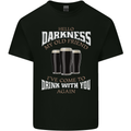 Hello Darkness My Old Friend Funny Guinness Mens Cotton T-Shirt Tee Top Black