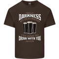 Hello Darkness My Old Friend Funny Guinness Mens Cotton T-Shirt Tee Top Dark Chocolate