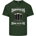 Hello Darkness My Old Friend Funny Guinness Mens Cotton T-Shirt Tee Top Forest Green