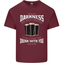 Hello Darkness My Old Friend Funny Guinness Mens Cotton T-Shirt Tee Top Maroon
