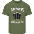 Hello Darkness My Old Friend Funny Guinness Mens Cotton T-Shirt Tee Top Military Green