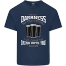 Hello Darkness My Old Friend Funny Guinness Mens Cotton T-Shirt Tee Top Navy Blue