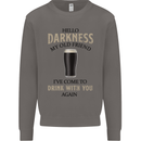 Hellow Darkness My Old Friend Funny Alcohol Mens Sweatshirt Jumper Charcoal