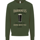 Hellow Darkness My Old Friend Funny Alcohol Mens Sweatshirt Jumper Forest Green
