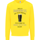 Hellow Darkness My Old Friend Funny Alcohol Mens Sweatshirt Jumper Yellow