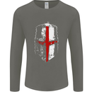 Helmet Gym England Flag St Georges Day Mens Long Sleeve T-Shirt Charcoal