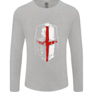 Helmet Gym England Flag St Georges Day Mens Long Sleeve T-Shirt Sports Grey