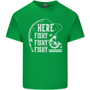 Here Fishy Fishy Funny Fishing Fisherman Kids T-Shirt Childrens Irish Green