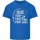Here Fishy Fishy Funny Fishing Fisherman Kids T-Shirt Childrens Royal Blue
