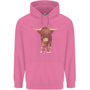 Highland Cattle Cow Scotland Scottish Childrens Kids Hoodie Azalea