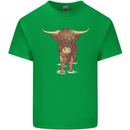 Highland Cattle Cow Scotland Scottish Kids T-Shirt Childrens Irish Green