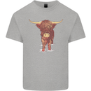 Highland Cattle Cow Scotland Scottish Kids T-Shirt Childrens Sports Grey