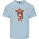 Highland Cattle Cow Scotland Scottish Mens Cotton T-Shirt Tee Top Light Blue